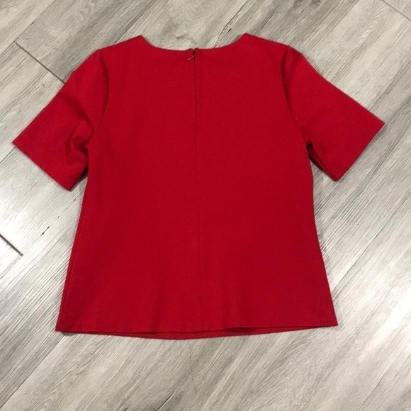 Talbots Red Ponte Knit Rhinestone Embellished Top - Picture 6 of 9